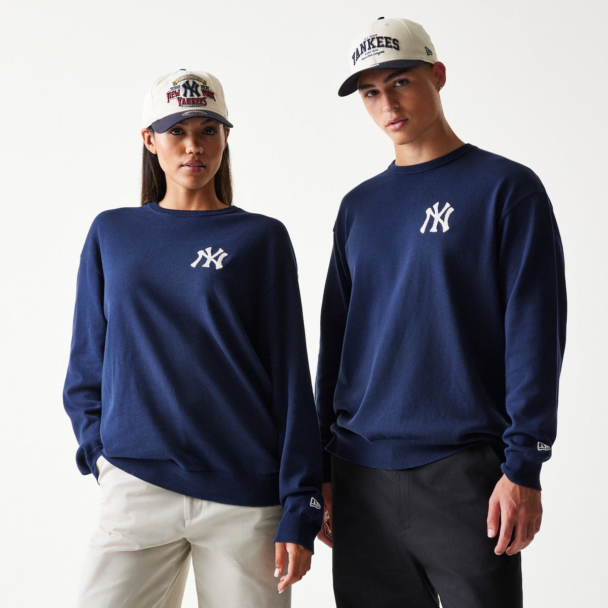MLB Essential Knit Sweater New York Yankees Navy Official Sports Fan Gear Popular MLB Style Fan Collection