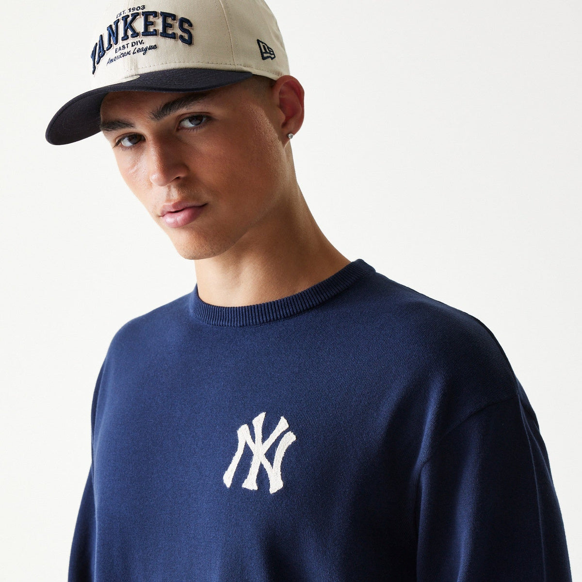 MLB Essential Knit Sweater New York Yankees Navy Official Sports Fan Gear Popular MLB Style Fan Collection