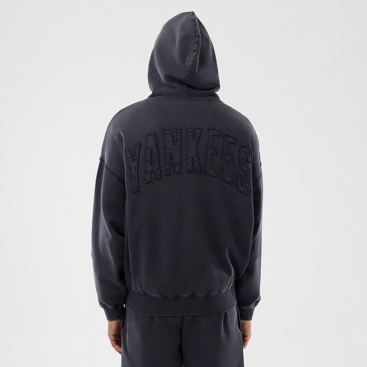 MLB Washed Full Zip Hoodie New York Yankees Black Official Sports Fan Gear Official MLB Team Apparel Baseball Fan Gear