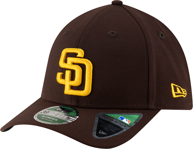 San Diego Padres New Era M-Crown Player Replica 39Thirty Brown Flex Fit Hat Official Team Hat Sports Fan Cap Official MLB Team Hat Baseball Fan Cap