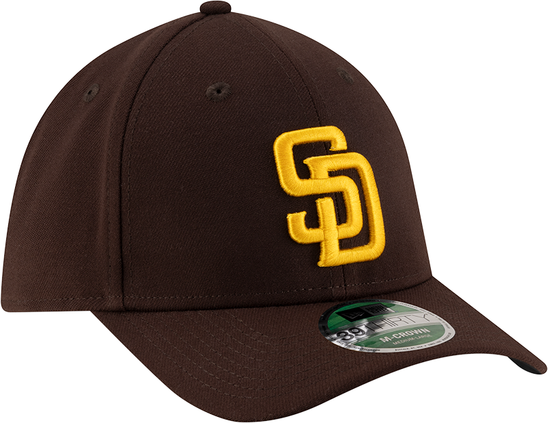 San Diego Padres New Era M-Crown Player Replica 39Thirty Brown Flex Fit Hat Official Team Hat Sports Fan Cap Official MLB Team Hat Baseball Fan Cap
