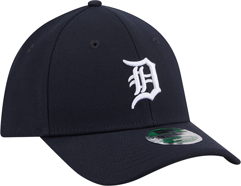 Detroit Tigers New Era M-Crown Player Replica 39Thirty Navy Flex Fit Hat Official Team Hat Sports Fan Cap Official MLB Team Hat Baseball Fan Cap