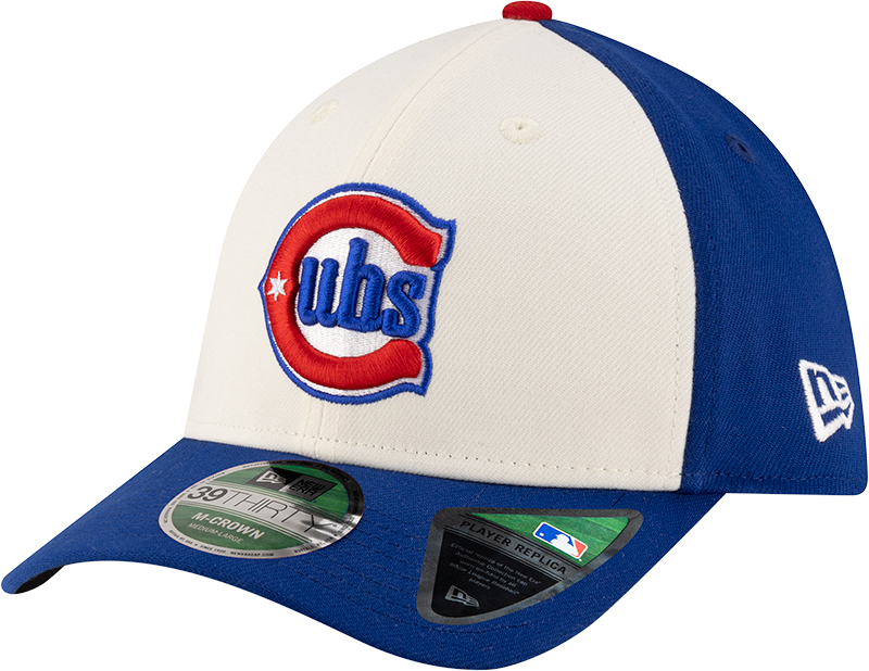 Chicago Cubs New Era M-Crown 39Thirty Alternate 2 Player Replica Blue Flex Fit Hat Official Team Hat Sports Fan Cap Official MLB Team Hat Baseball Fan