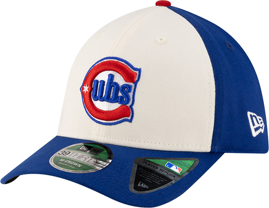 Chicago Cubs New Era M-Crown 39Thirty Alternate 2 Player Replica Blue Flex Fit Hat Official Team Hat Sports Fan Cap Official MLB Team Hat Baseball Fan