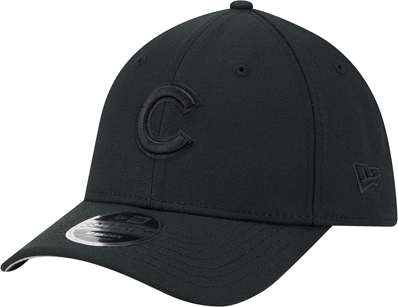 Chicago Cubs New Era M-Crown 39Thirty Black Tonal Flex Fit Hat Official Team Hat Sports Fan Cap Official MLB Team Hat Baseball Fan Cap