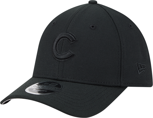 Chicago Cubs New Era M-Crown 39Thirty Black Tonal Flex Fit Hat Official Team Hat Sports Fan Cap Official MLB Team Hat Baseball Fan Cap