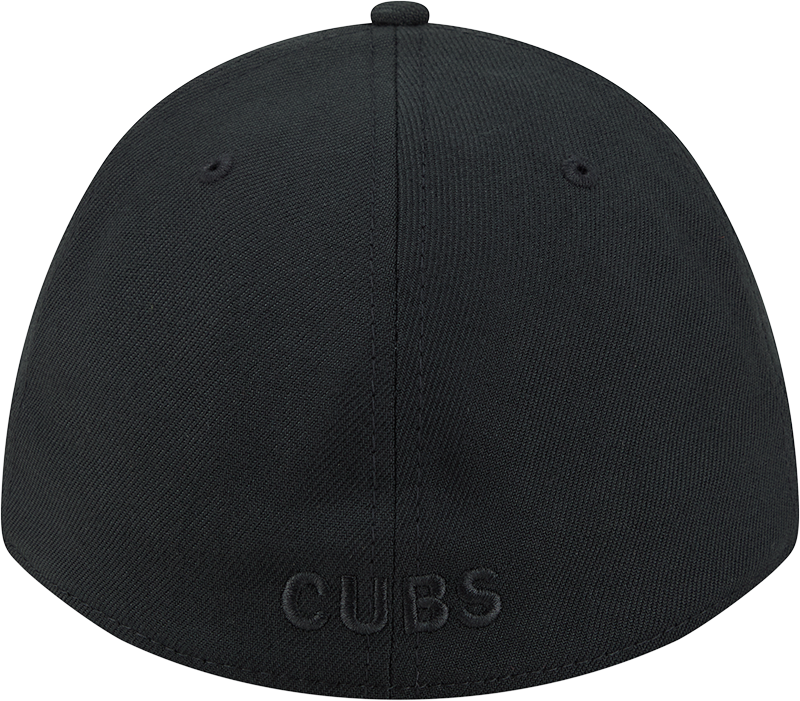 Chicago Cubs New Era M-Crown 39Thirty Black Tonal Flex Fit Hat Official Team Hat Sports Fan Cap Official MLB Team Hat Baseball Fan Cap