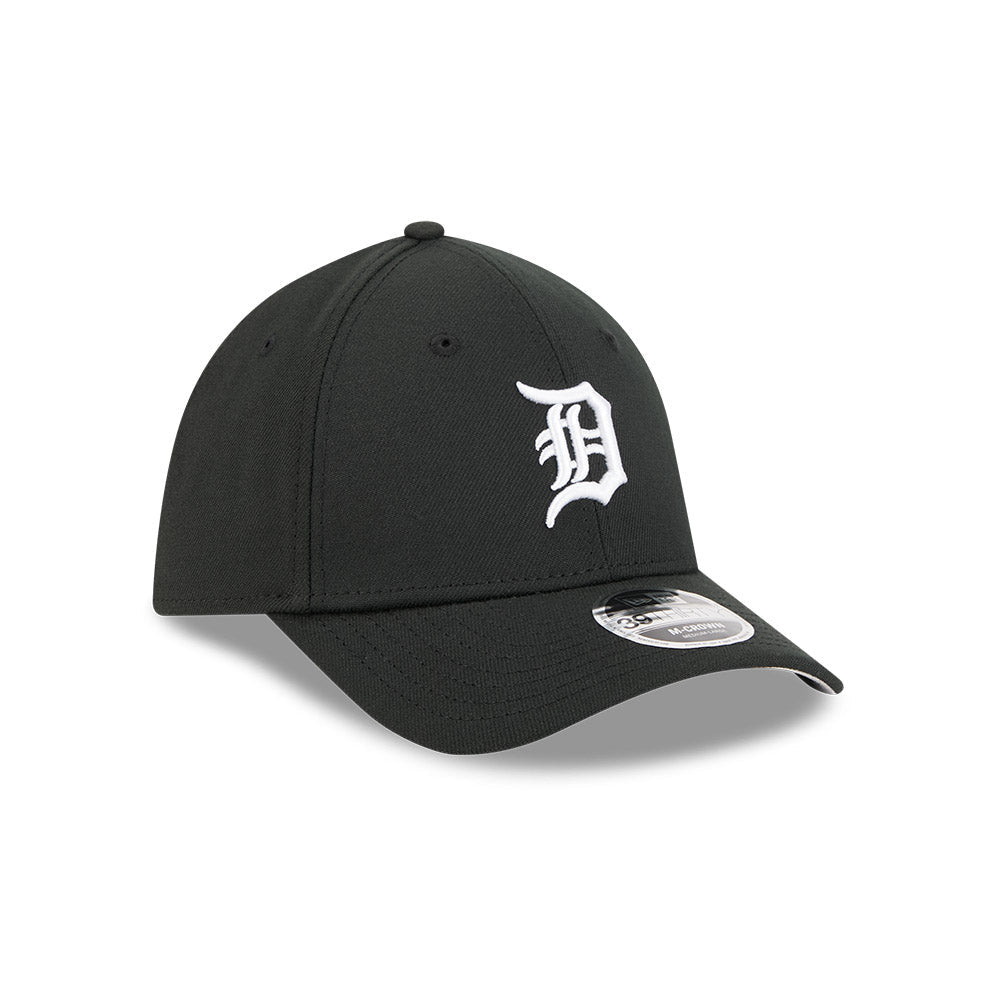 Detroit Tigers M-Crown 39Thirty Black White Flex Fit Hat Official Team Hat Sports Fan Cap Official MLB Team Hat Baseball Fan Cap