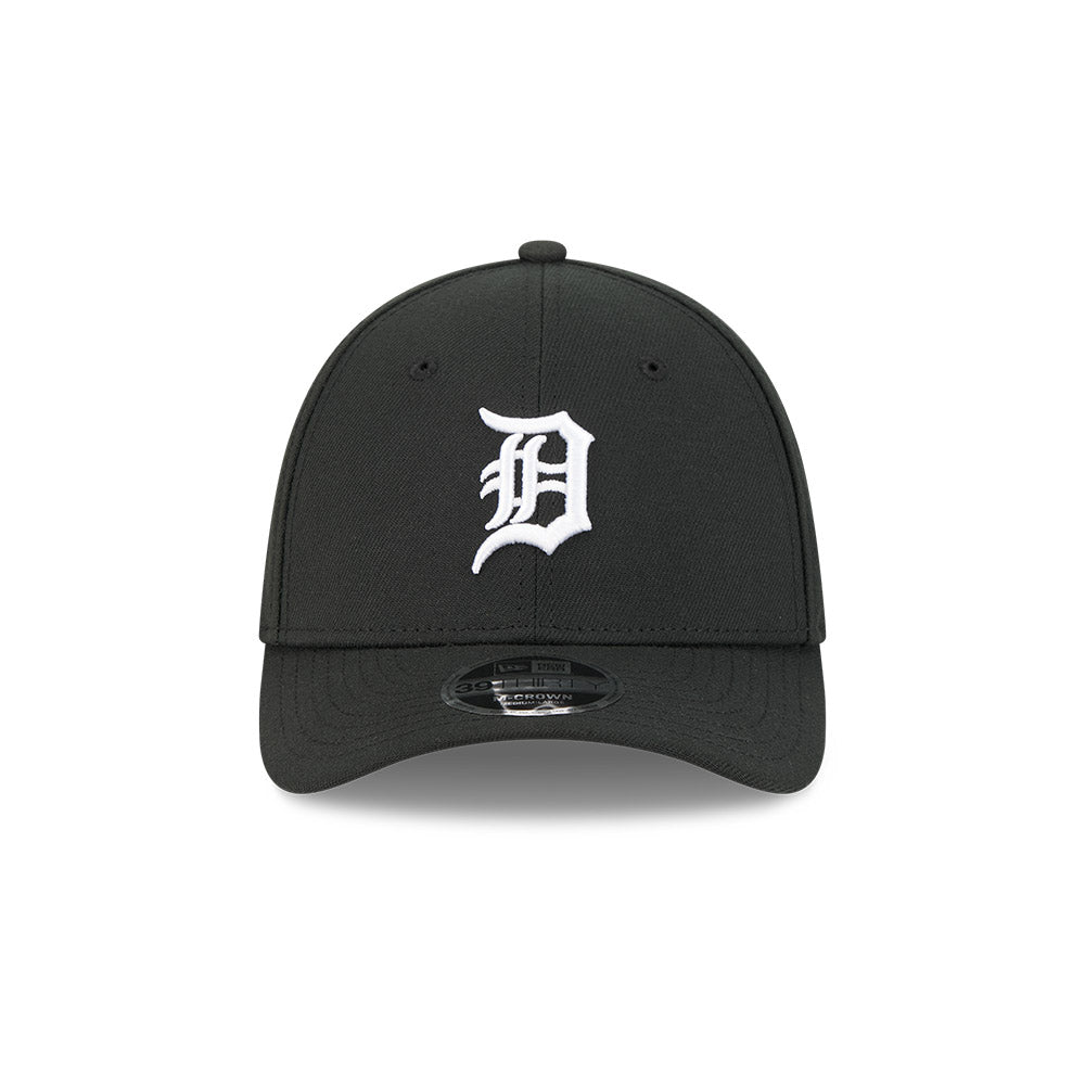 Detroit Tigers M-Crown 39Thirty Black White Flex Fit Hat Official Team Hat Sports Fan Cap Official MLB Team Hat Baseball Fan Cap
