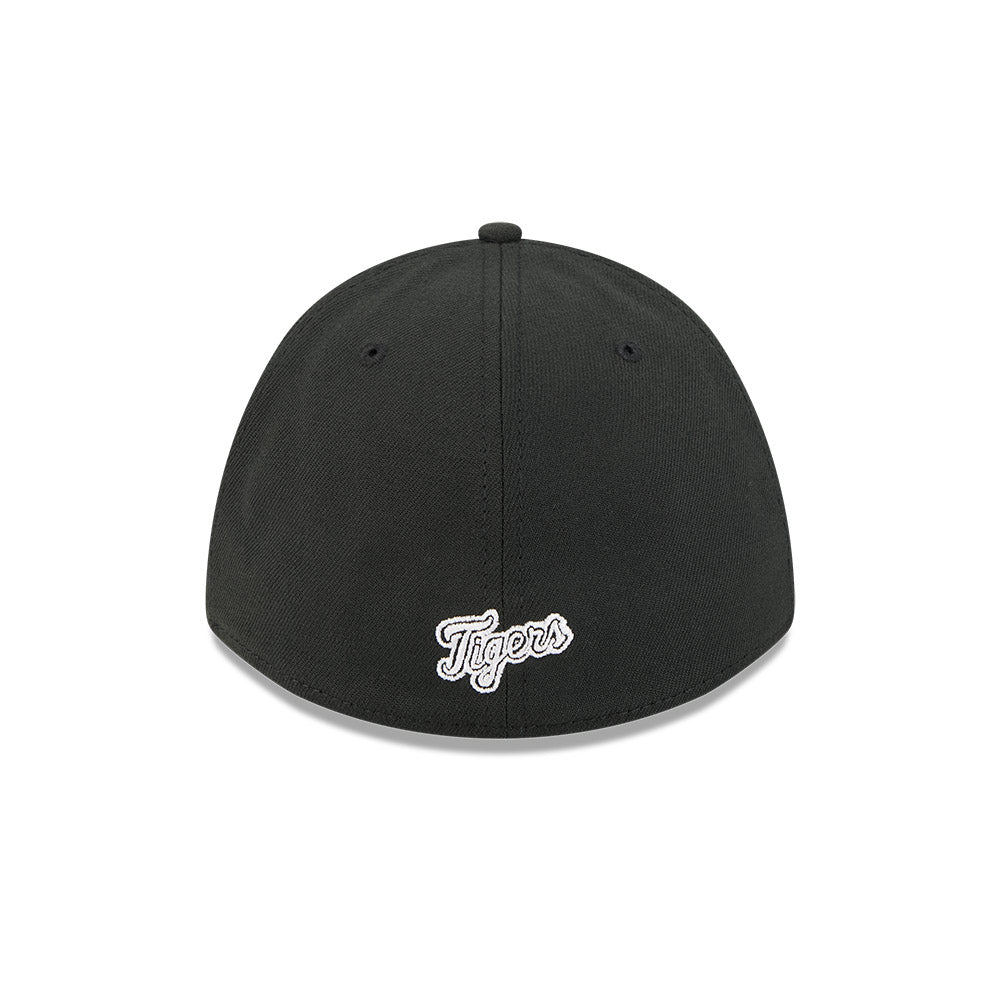 Detroit Tigers M-Crown 39Thirty Black White Flex Fit Hat Official Team Hat Sports Fan Cap Official MLB Team Hat Baseball Fan Cap