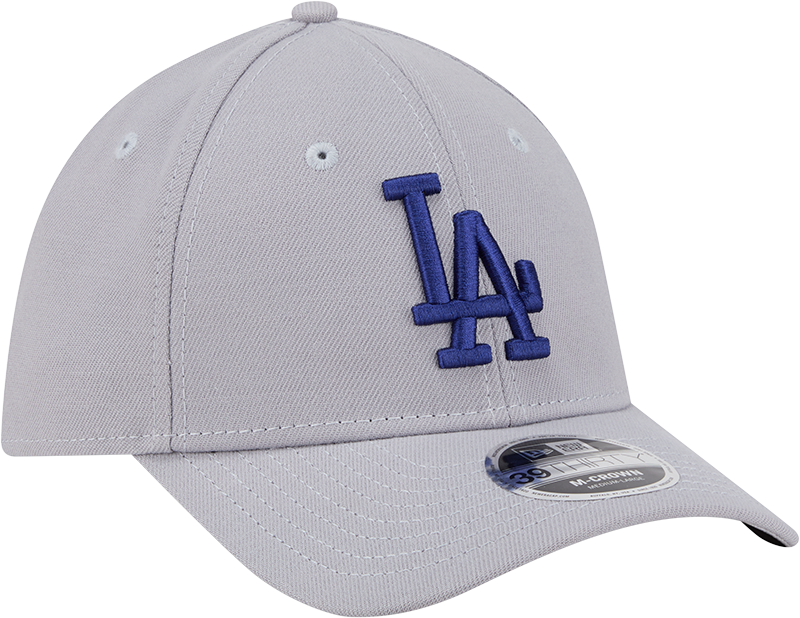 Los Angeles Dodgers New Era M-Crown 39Thirty Gray Flex Fit Hat Official Team Hat Sports Fan Cap Official MLB Team Hat Baseball Fan Cap