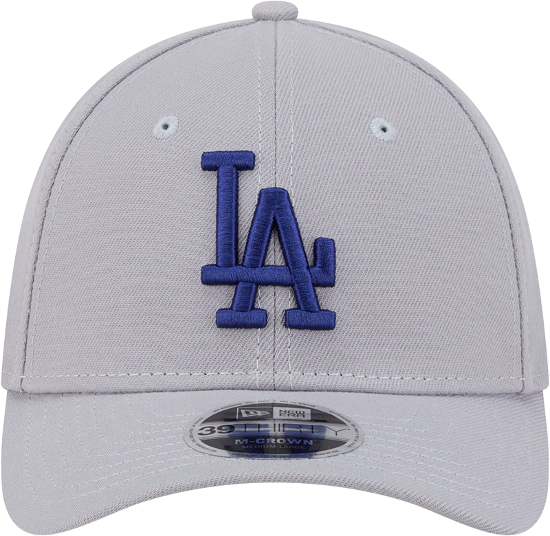 Los Angeles Dodgers New Era M-Crown 39Thirty Gray Flex Fit Hat Official Team Hat Sports Fan Cap Official MLB Team Hat Baseball Fan Cap