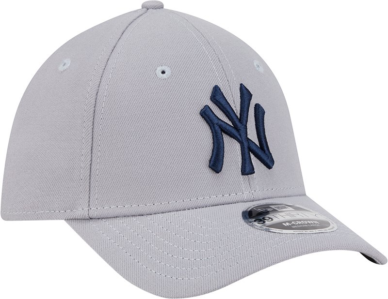 New York Yankees New Era M-Crown 39Thirty Gray Flex Fit Hat Official Team Hat Sports Fan Cap Official MLB Team Hat Baseball Fan Cap