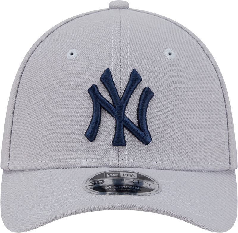 New York Yankees New Era M-Crown 39Thirty Gray Flex Fit Hat Official Team Hat Sports Fan Cap Official MLB Team Hat Baseball Fan Cap