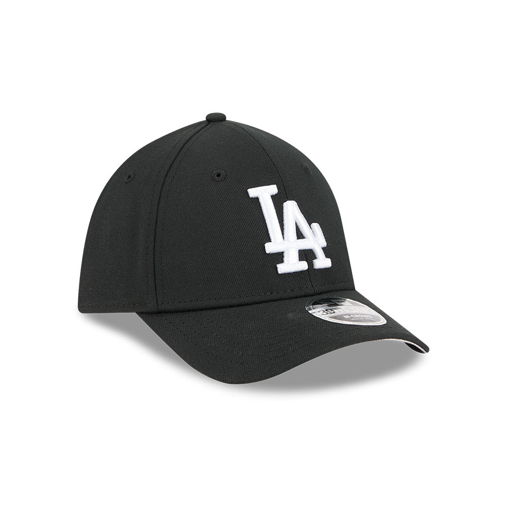 Los Angeles Dodgers M-Crown 39Thirty Black White Flex Fit Hat Official Team Hat Sports Fan Cap Official MLB Team Hat Baseball Fan Cap