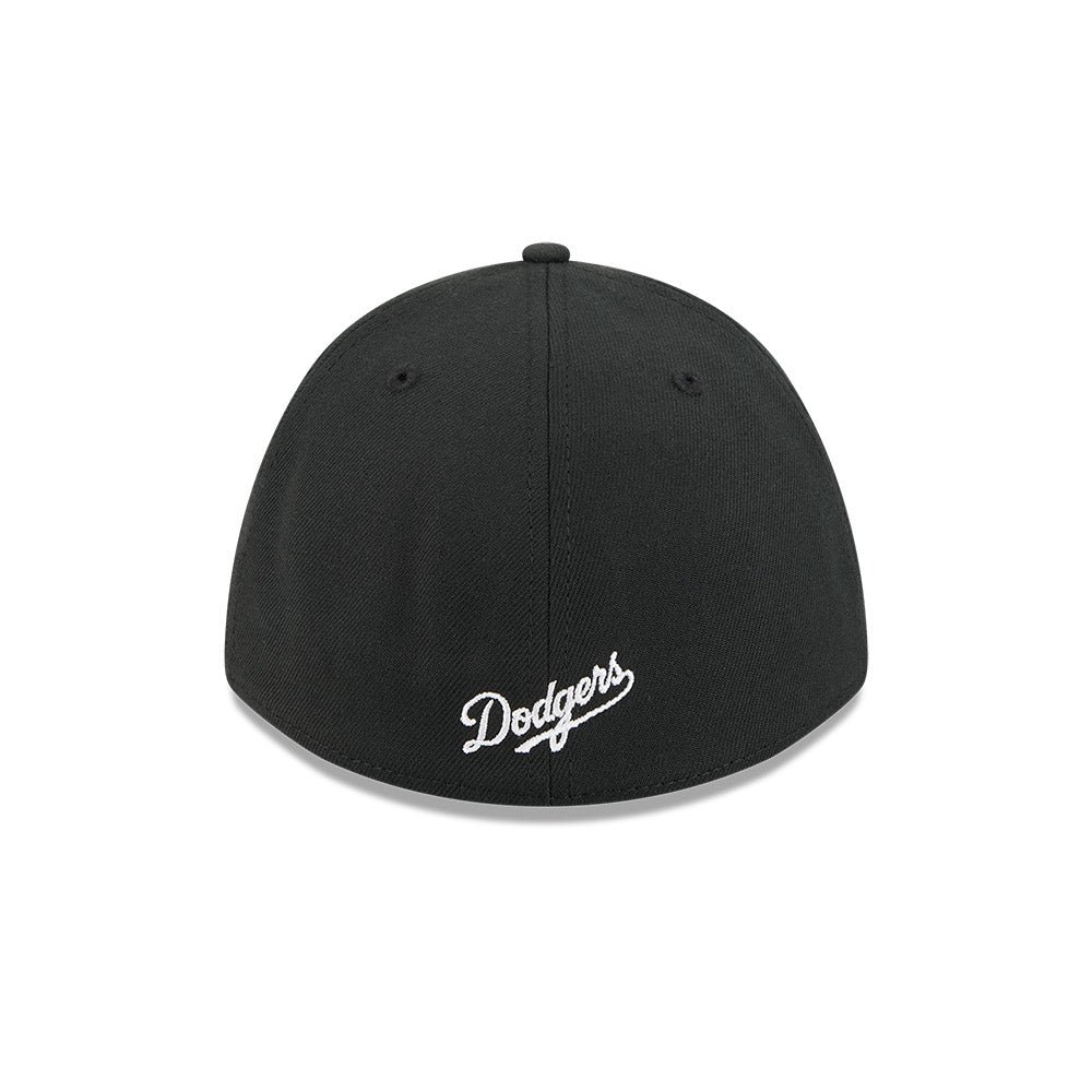 Los Angeles Dodgers M-Crown 39Thirty Black White Flex Fit Hat Official Team Hat Sports Fan Cap Official MLB Team Hat Baseball Fan Cap
