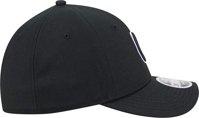 Chicago Cubs New Era M-Crown 39Thirty Black White Flex Fit Hat Official Team Hat Sports Fan Cap Official MLB Team Hat Baseball Fan Cap