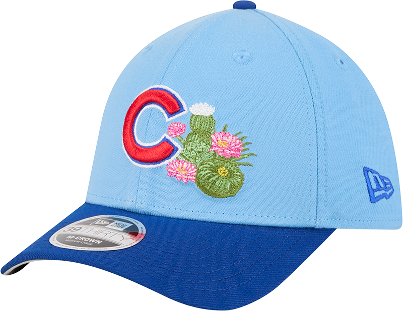Chicago Cubs New Era 2026 Spring Training M-Crown 39Thirty Player Replica Blue Flex Fit Hat Official Team Hat Sports Fan Cap Official MLB Team Hat Bas