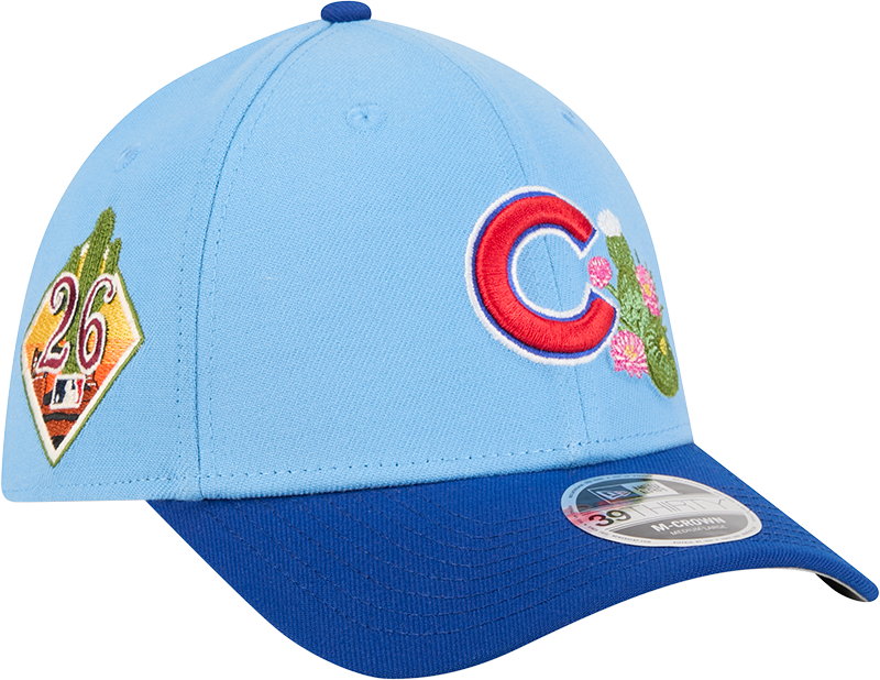Chicago Cubs New Era 2026 Spring Training M-Crown 39Thirty Player Replica Blue Flex Fit Hat Official Team Hat Sports Fan Cap Official MLB Team Hat Bas