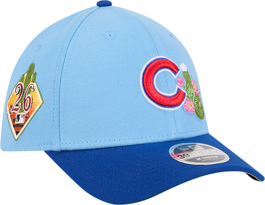 Chicago Cubs New Era 2026 Spring Training M-Crown 39Thirty Player Replica Blue Flex Fit Hat Official Team Hat Sports Fan Cap Official MLB Team Hat Bas