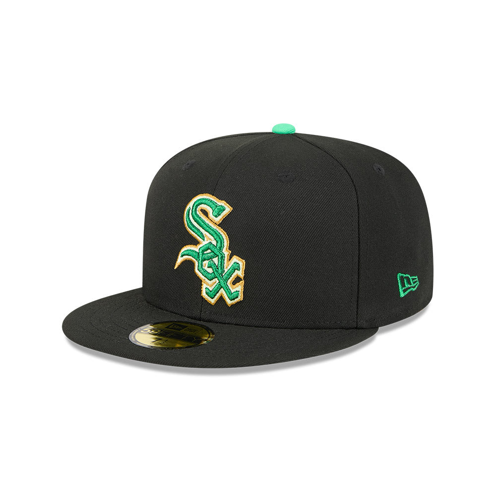 Men s Chicago White Sox New Era Black 2026 St Patrick s Day Authentic Collection On-Field 59FIFTY Fitted Hat Official Team Hat Sports Fan Cap Official