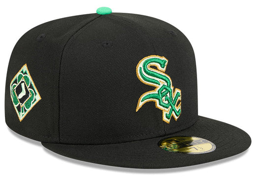 Men s Chicago White Sox New Era Black 2026 St Patrick s Day Authentic Collection On-Field 59FIFTY Fitted Hat Official Team Hat Sports Fan Cap Official
