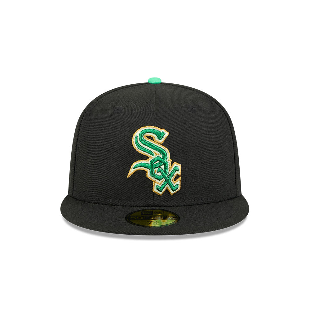 Men s Chicago White Sox New Era Black 2026 St Patrick s Day Authentic Collection On-Field 59FIFTY Fitted Hat Official Team Hat Sports Fan Cap Official