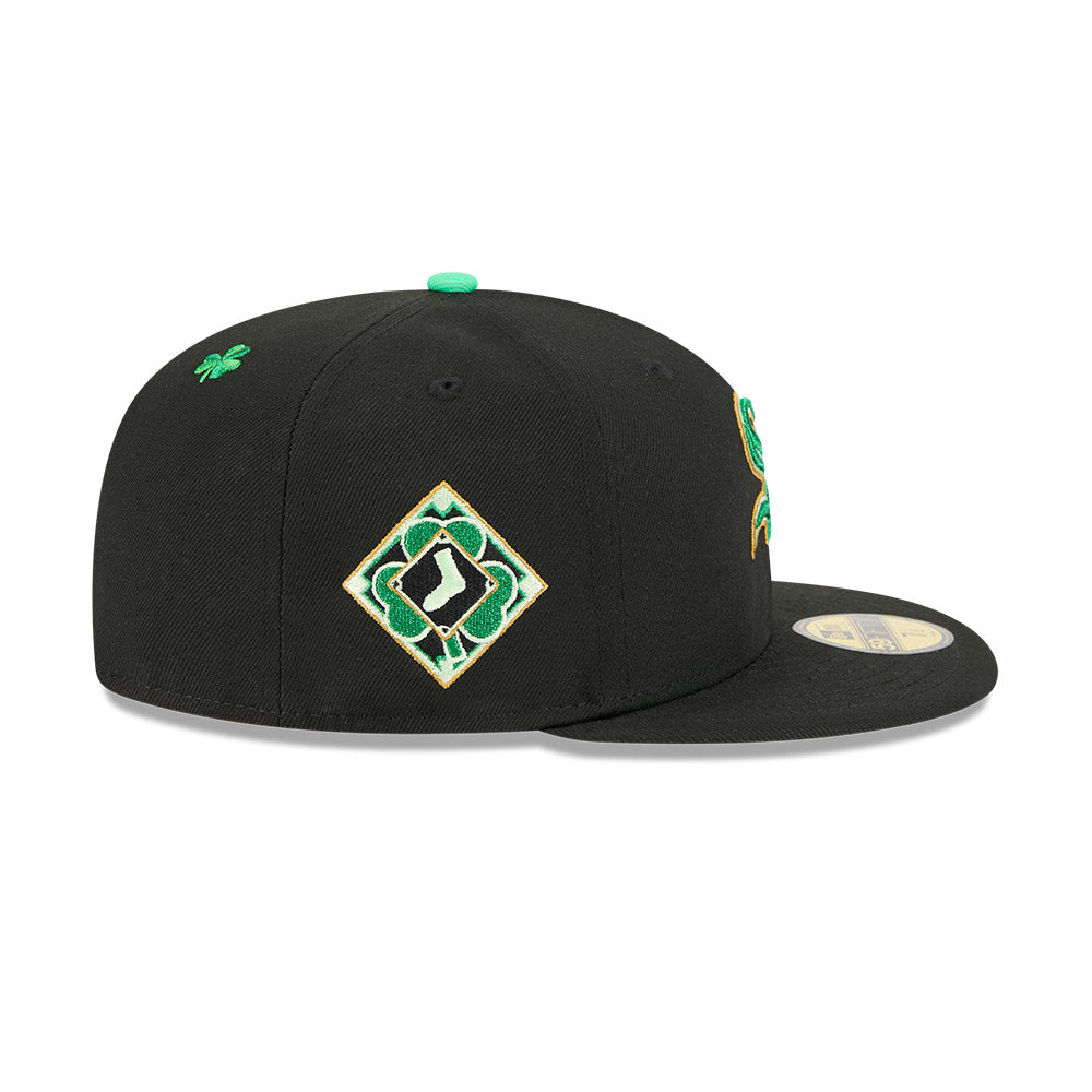 Men s Chicago White Sox New Era Black 2026 St Patrick s Day Authentic Collection On-Field 59FIFTY Fitted Hat Official Team Hat Sports Fan Cap Official