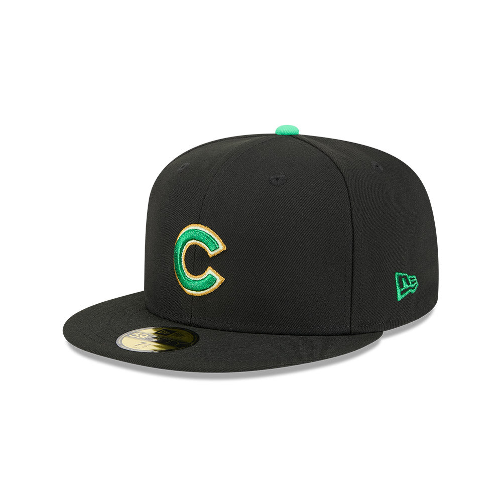 Men s Chicago Cubs New Era Black 2026 St Patrick s Day Authentic Collection On-Field 59FIFTY Fitted Hat Official Team Hat Sports Fan Cap Official MLB
