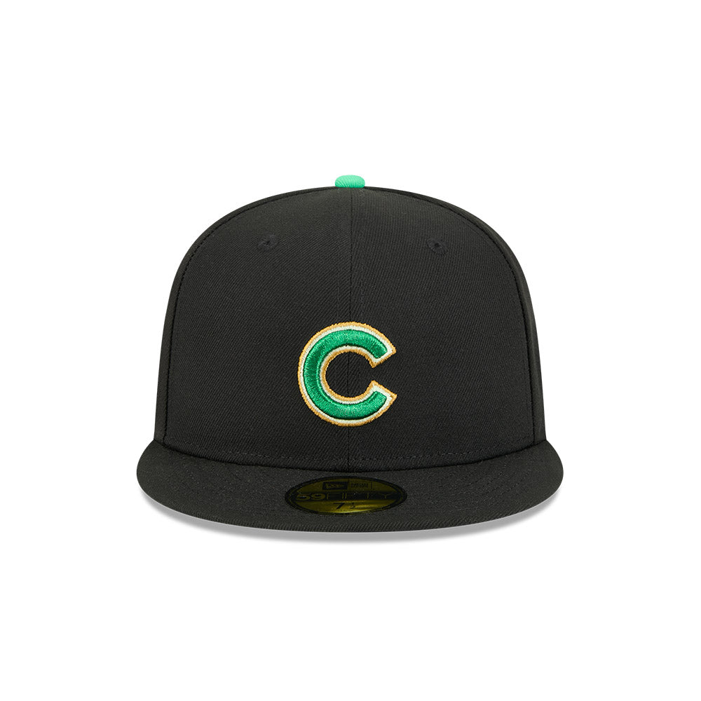 Men s Chicago Cubs New Era Black 2026 St Patrick s Day Authentic Collection On-Field 59FIFTY Fitted Hat Official Team Hat Sports Fan Cap Official MLB