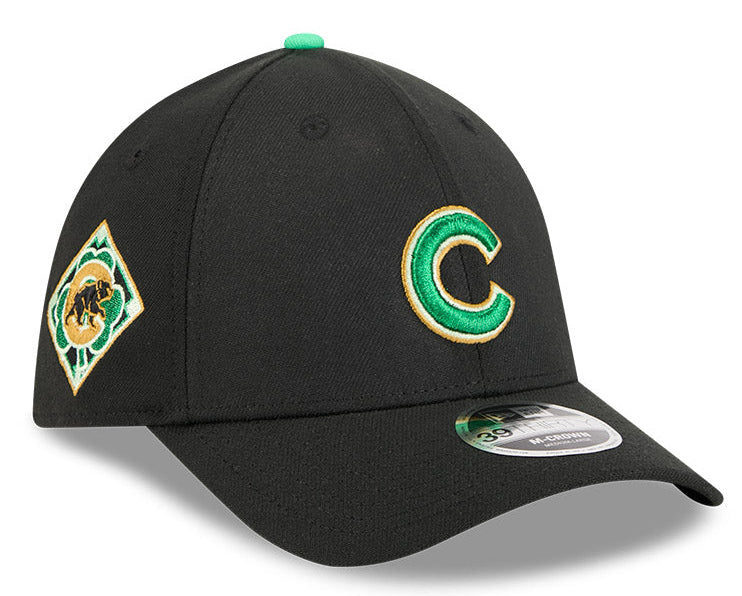 Chicago Cubs New Era M-Crown 39Thirty St Patrick s Day Flex Fit Hat Official Team Hat Sports Fan Cap Official MLB Team Hat Baseball Fan Cap