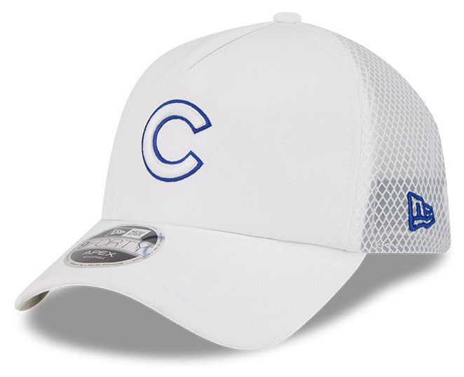 Chicago Cubs New Era 2026 Batting Practice 9Forty APEX C Logo Snap Adjustable Hat-White Official Team Hat Sports Fan Cap Official MLB Team Hat Basebal