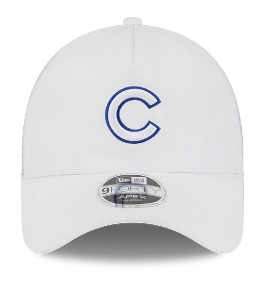 Chicago Cubs New Era 2026 Batting Practice 9Forty APEX C Logo Snap Adjustable Hat-White Official Team Hat Sports Fan Cap Official MLB Team Hat Basebal