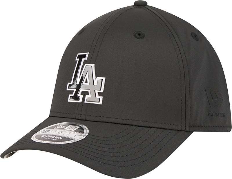Los Angeles Dodgers New Era M-Crown 39Thirty Metallic Black Performance Flex Fit Hat Official Team Hat Sports Fan Cap Official MLB Team Hat Baseball F