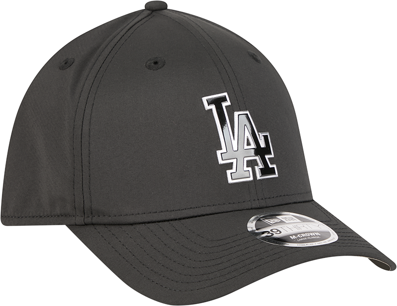 Los Angeles Dodgers New Era M-Crown 39Thirty Metallic Black Performance Flex Fit Hat Official Team Hat Sports Fan Cap Official MLB Team Hat Baseball F