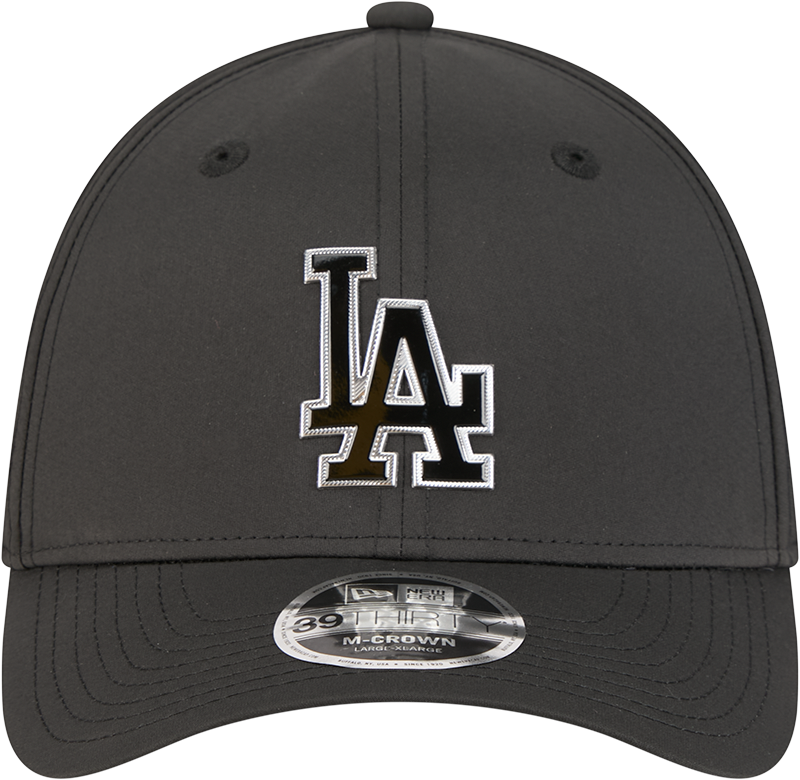 Los Angeles Dodgers New Era M-Crown 39Thirty Metallic Black Performance Flex Fit Hat Official Team Hat Sports Fan Cap Official MLB Team Hat Baseball F