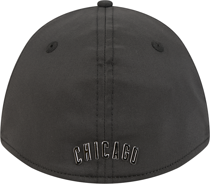Chicago Cubs New Era M-Crown 39Thirty Metallic Black Performance Flex Fit Hat Official Team Hat Sports Fan Cap Official MLB Team Hat Baseball Fan Cap