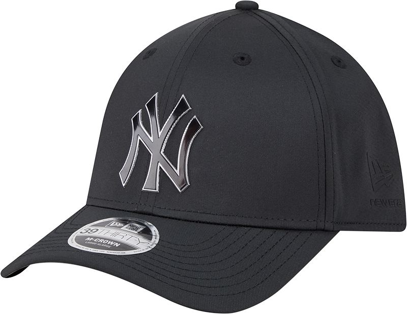 New York Yankees New Era M-Crown 39Thirty Metallic Black Performance Flex Fit Hat Official Team Hat Sports Fan Cap Official MLB Team Hat Baseball Fan