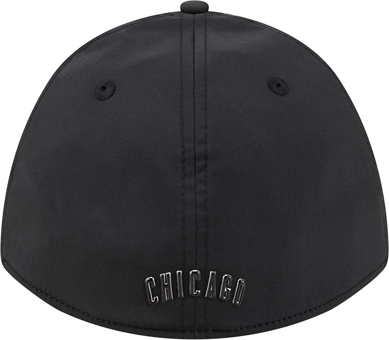 Chicago Cubs New Era M-Crown 39Thirty Metallic Black Performance Flex Fit Hat-Crawling Bear Official Team Hat Sports Fan Cap Official MLB Team Hat Bas