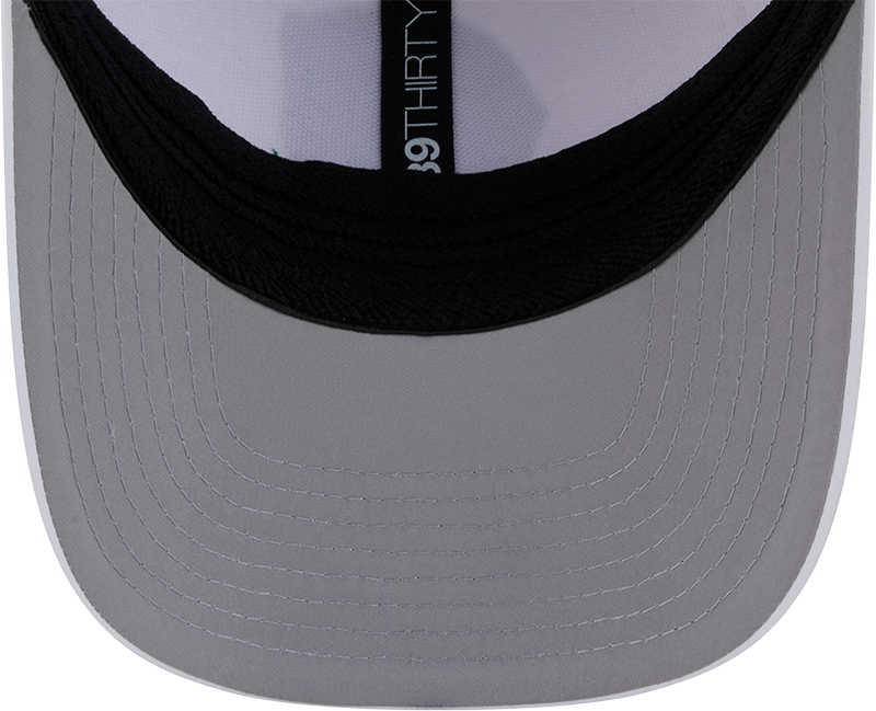 Chicago Cubs New Era M-Crown 39Thirty Alternate 2 Metallic White Performance Flex Fit Hat Official Team Hat Sports Fan Cap Official MLB Team Hat Baseb