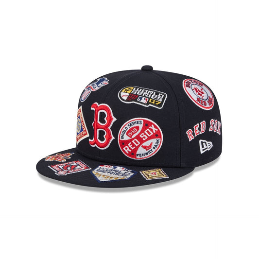 Boston Red Sox MLB All Over Patch 59FIFTY New Era Official Team Hat Sports Fan Cap Official MLB Team Hat Baseball Fan Cap
