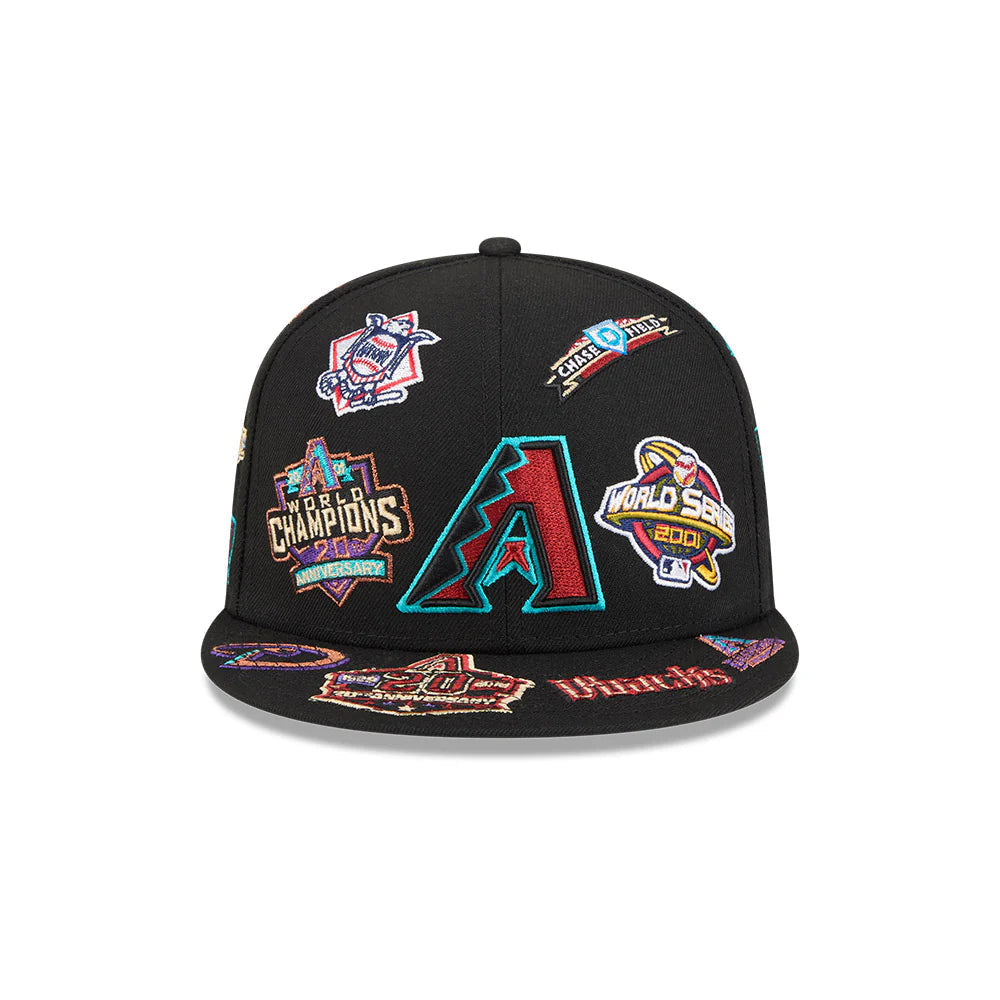 Arizona Diamondbacks MLB All Over Patch 59FIFTY Fitted New Era Official Team Hat Sports Fan Cap Official MLB Team Hat Baseball Fan Cap