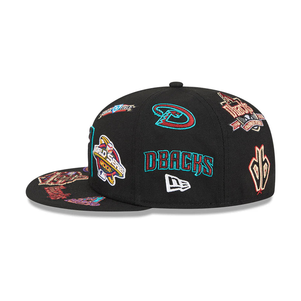 Arizona Diamondbacks MLB All Over Patch 59FIFTY Fitted New Era Official Team Hat Sports Fan Cap Official MLB Team Hat Baseball Fan Cap