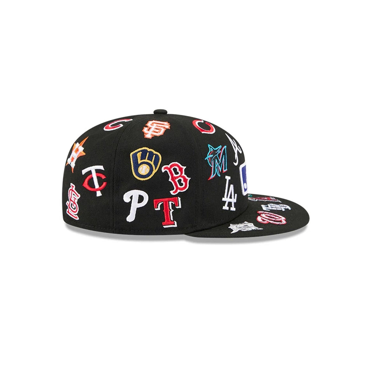 MLB All Over Patch 59FIFTY Fitted New Era Black Official Team Hat Sports Fan Cap Official MLB Team Hat Baseball Fan Cap