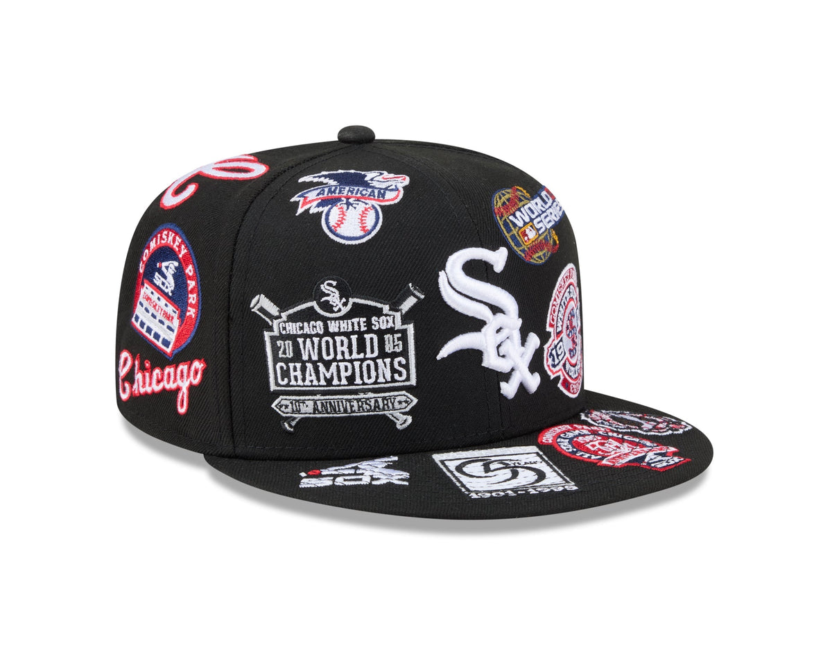 Chicago White Sox MLB All Over Patch 59FIFTY New Era Official Team Hat Sports Fan Cap Official MLB Team Hat Baseball Fan Cap