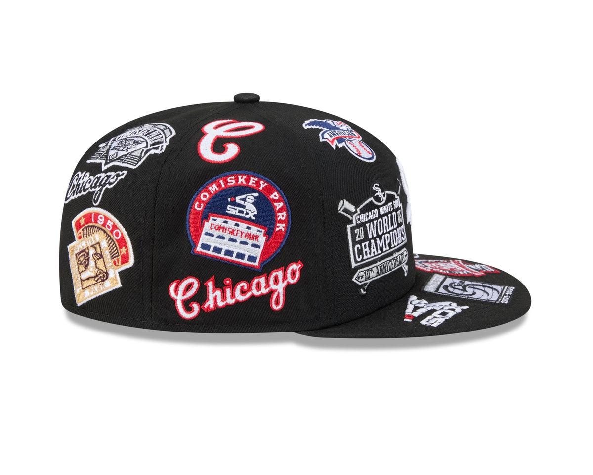 Chicago White Sox MLB All Over Patch 59FIFTY New Era Official Team Hat Sports Fan Cap Official MLB Team Hat Baseball Fan Cap