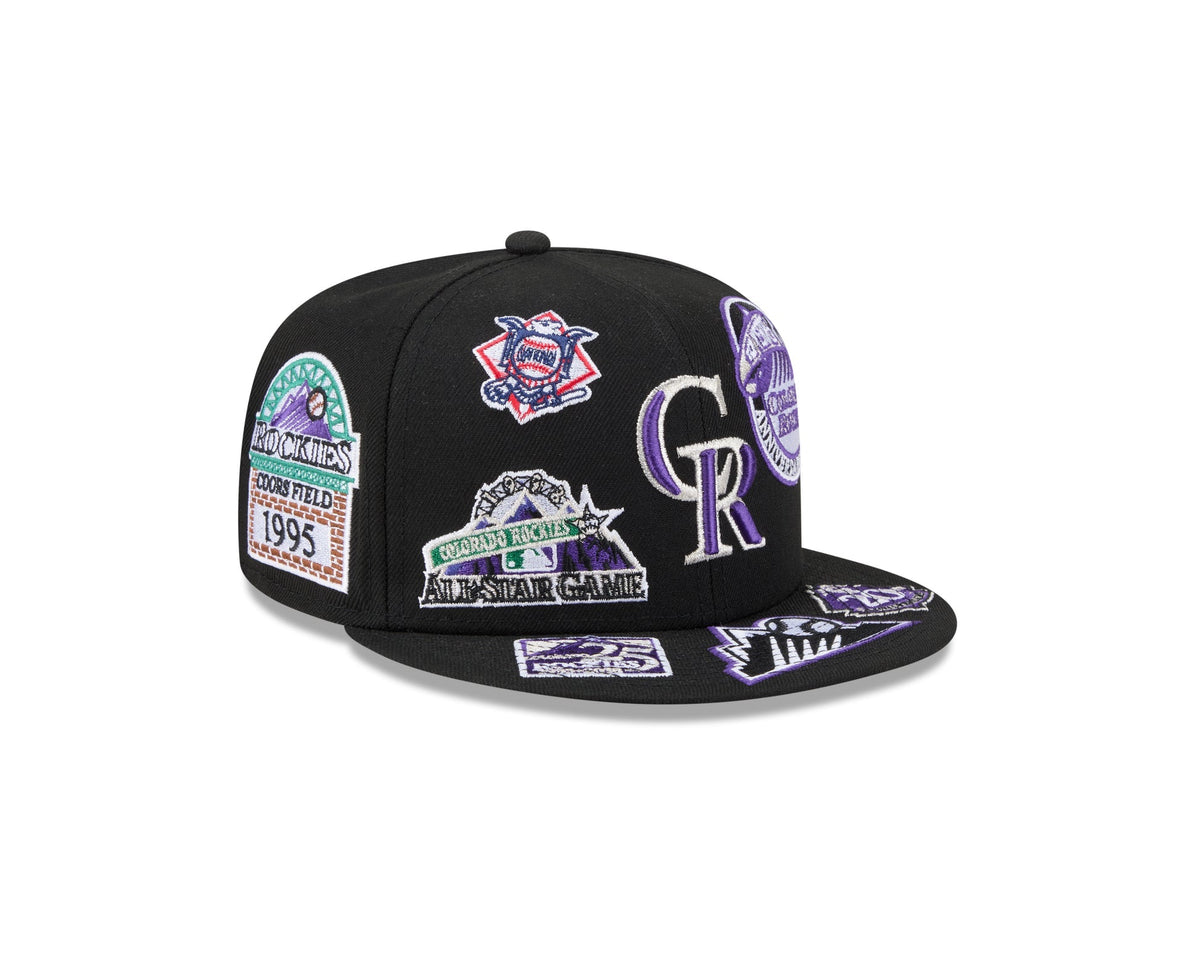 Colorado Rockies MLB All Over Patch 59FIFTY Fitted New Era Official Team Hat Sports Fan Cap Official MLB Team Hat Baseball Fan Cap