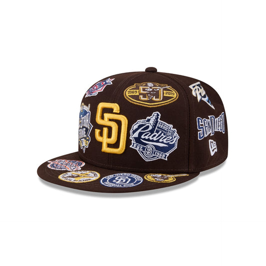 San Diego Padres MLB All Over Patch 59FIFTY New Era Official Team Hat Sports Fan Cap Official MLB Team Hat Baseball Fan Cap