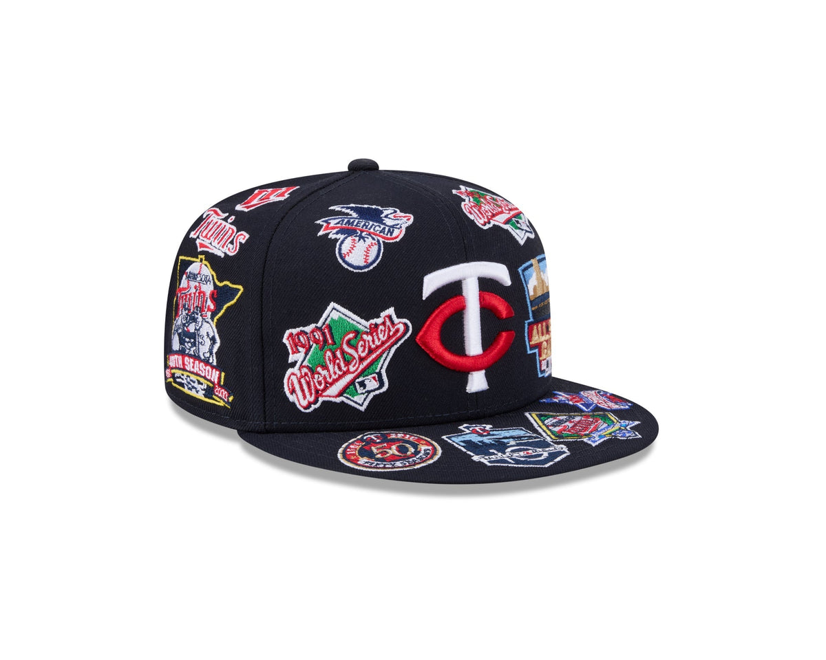 Minnesota Twins MLB All Over Patch 59FIFTY Fitted New Era Official Team Hat Sports Fan Cap Official MLB Team Hat Baseball Fan Cap