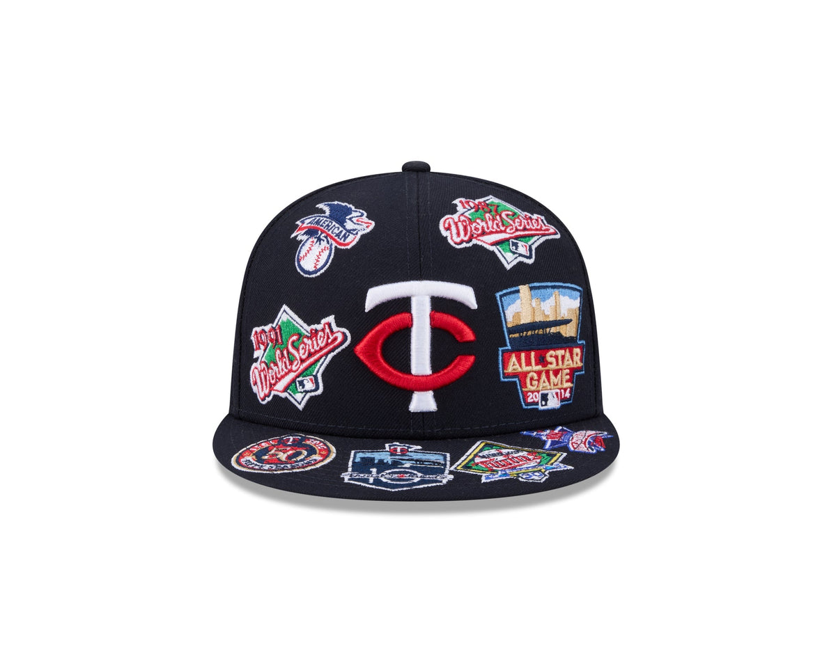 Minnesota Twins MLB All Over Patch 59FIFTY Fitted New Era Official Team Hat Sports Fan Cap Official MLB Team Hat Baseball Fan Cap